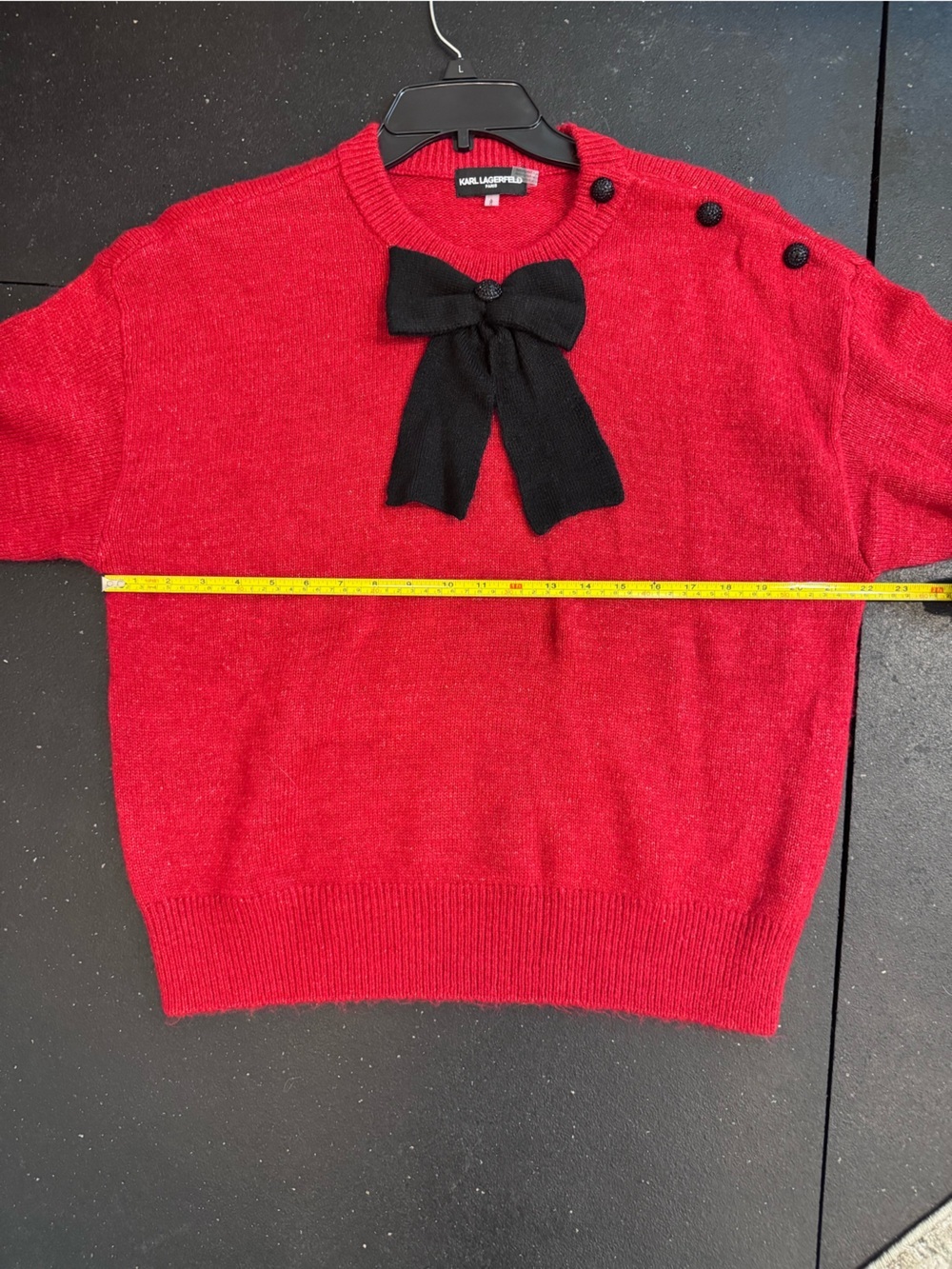 Karl Lagerfeld Paris Red Bow Sweater Women’s Size Large NWT - Picture 4 of 10
